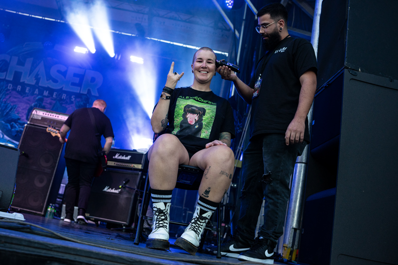 Shaving heads for the cause! Photo: Kieron Yates