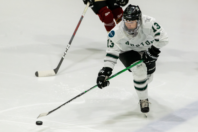 Boston's Kaleigh Fratkin concentrates on the puck. | photo: Kieron Yates / Modern Free Press