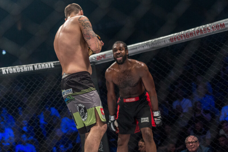 Firtz Paul taunts Jonathan Vallee || photo: Kieron Yates