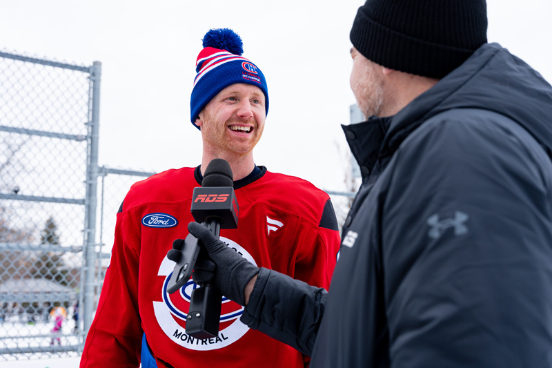 MONTREAL, Quebec - FEBRUARY 20:Montreal Canadiens outside pratice at the Parc de la Confédération on February 20, 2026 in Montreal, Quebec, Canada. (Photo by Laurent Corbeil/Club de hockey Canadien)
