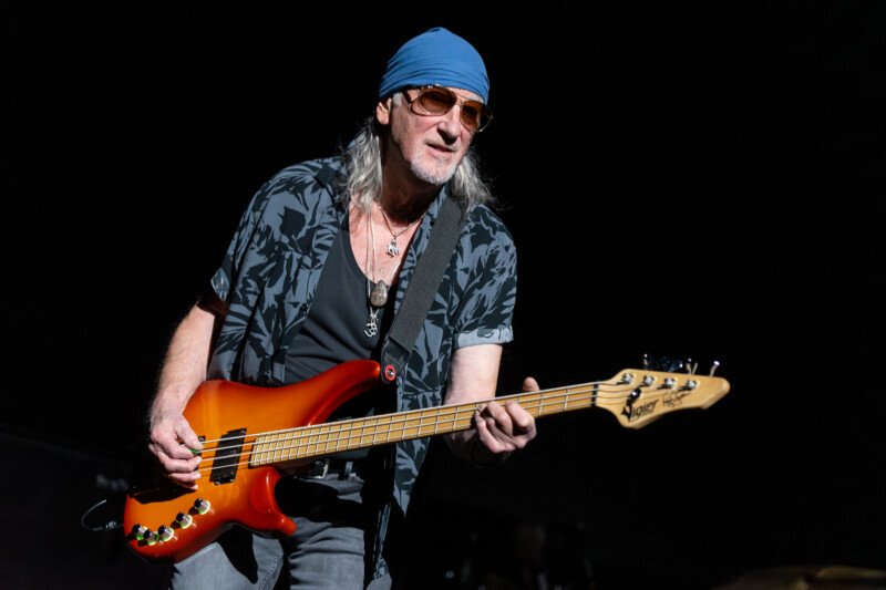 Roger Glover of Deep Purple plays the Bell Center in Montreal on August 27, 2024. | Photo: Kieron Yates.