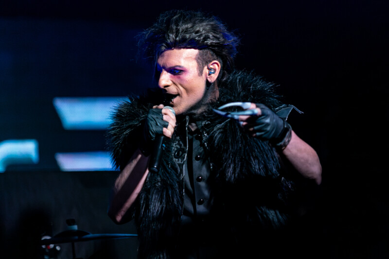 Montreal, Canada - Ben V., vocalist of Ludovico Technique, appears as a guest during Edge Of Paradise' set at the Fairmount Theatre in Montreal on March 21, 2025. | Photo: Kieron Yates / MFPIB